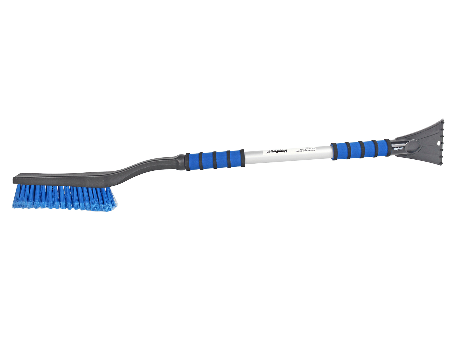 Щетка MegaPower BLUE для снега со скребком и мягкой ручкой 88см фотография №1