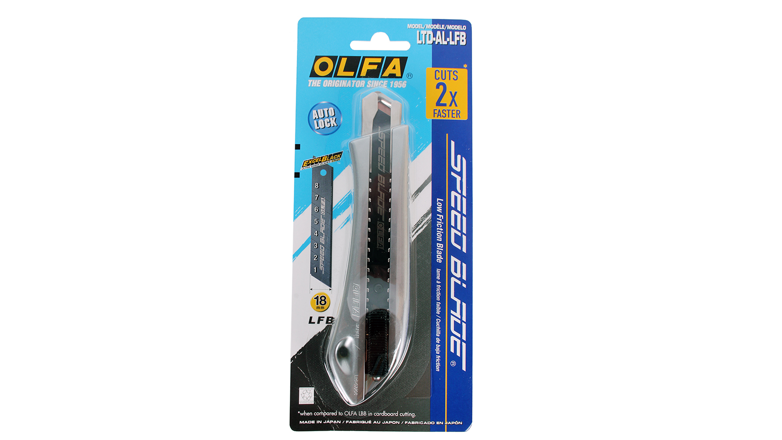 Нож OLFA с выдвижным сегментированным лезвием, автофиксатор, 18мм OL-LTD-AL-LFB фотография №1