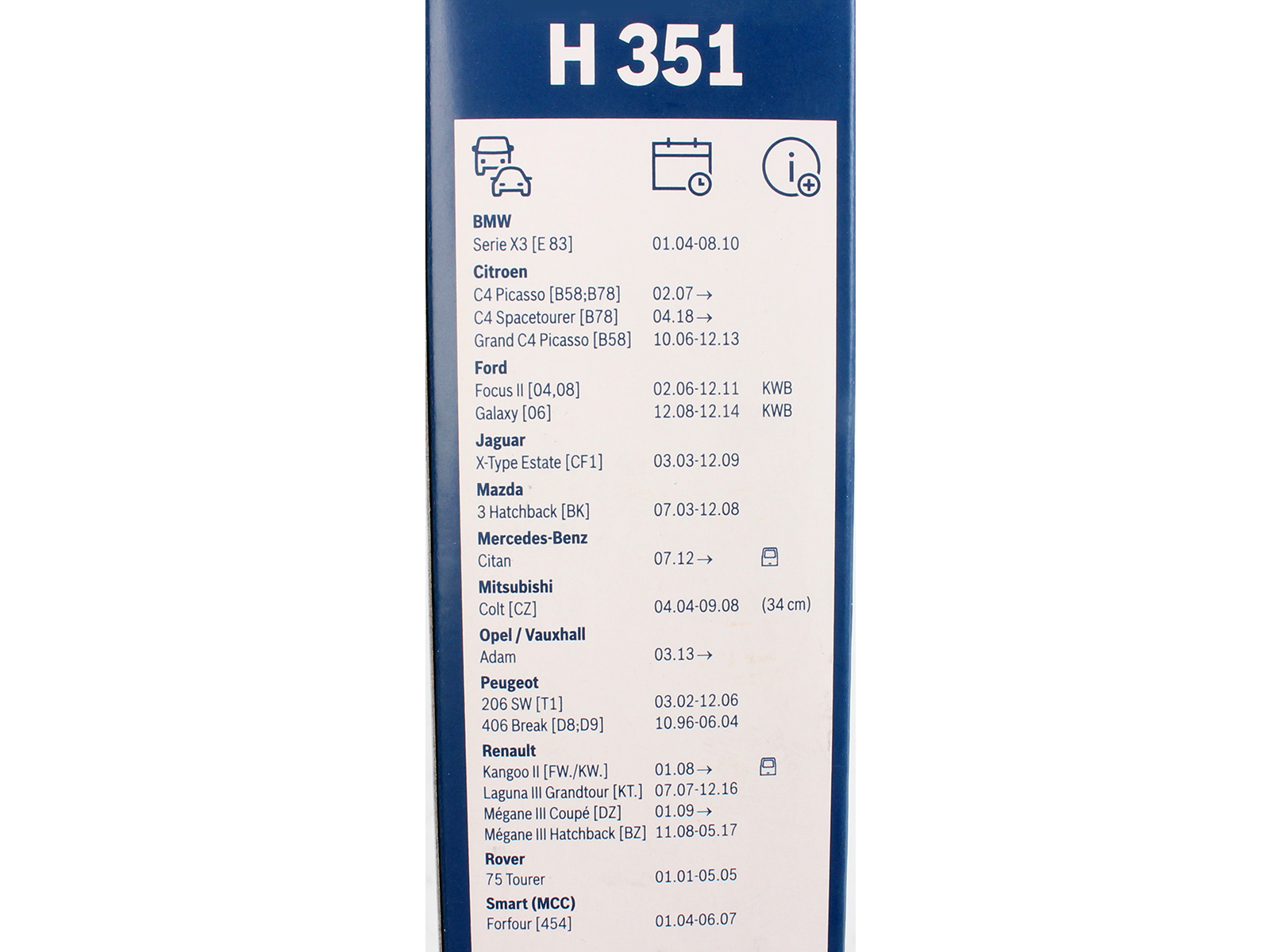 Щетка стеклоочистителя BOSCH H351 задняя фотография №4 Щетка стеклоочистителя BOSCH H351 задняя фотография №4