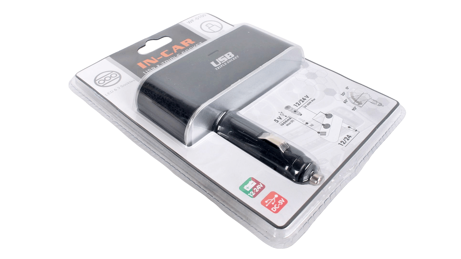 Разветвитель прикуривателя 3 гнезда +1 USB 12/24В фотография №3