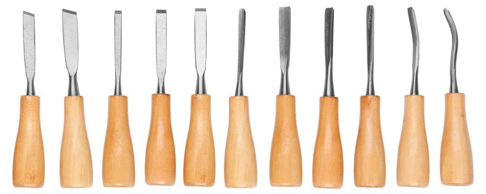 Набор Стамески фигурные с деревянной ручкой 11штук фотография №1