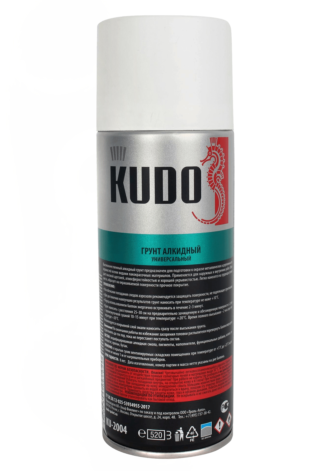 Грунт алкидный белый 520мл KUDO фотография №3