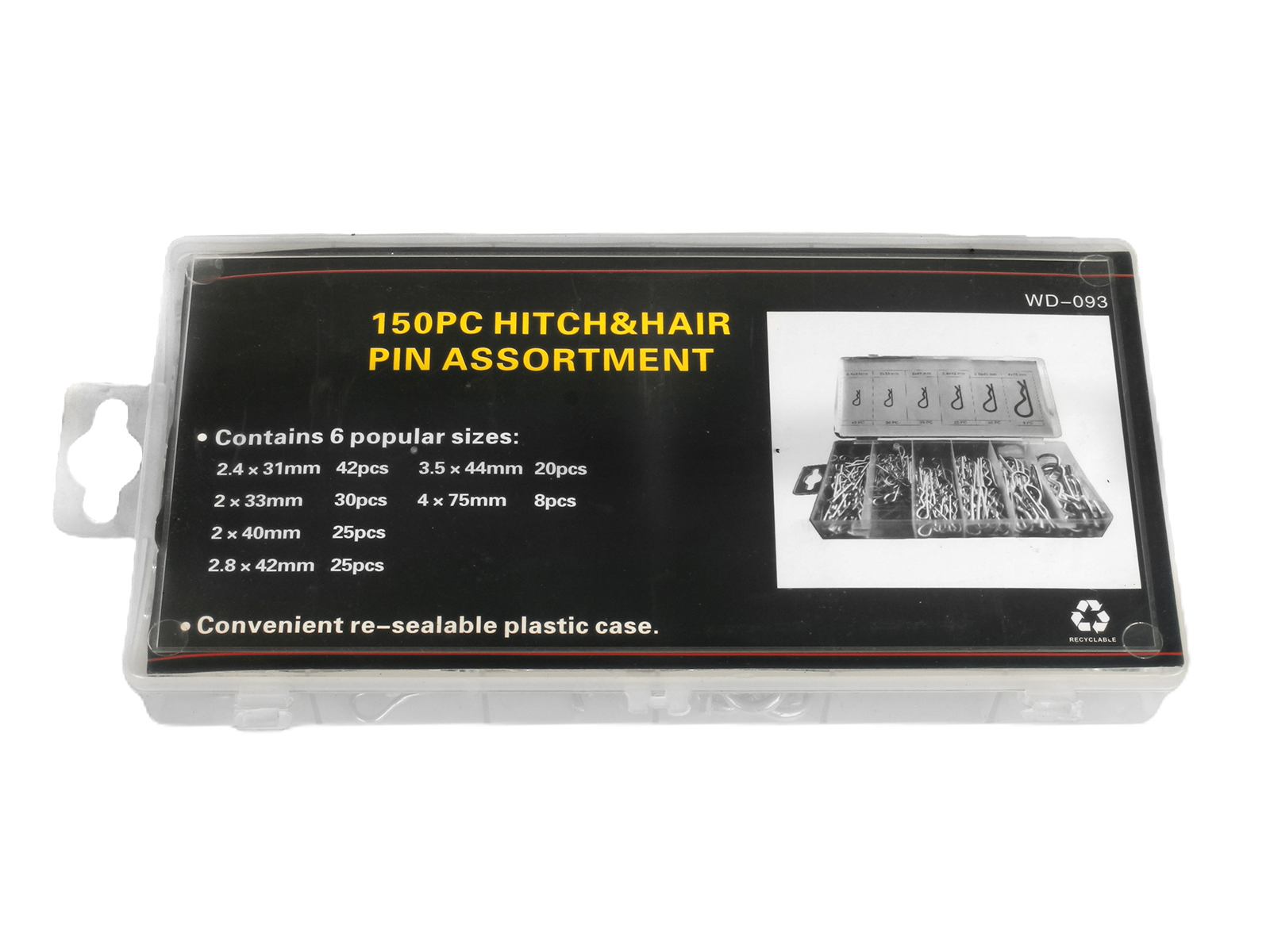 Комплект пружинных шплинтов (чека) 150шт.кейс NH-2  WD-093 фотография №3