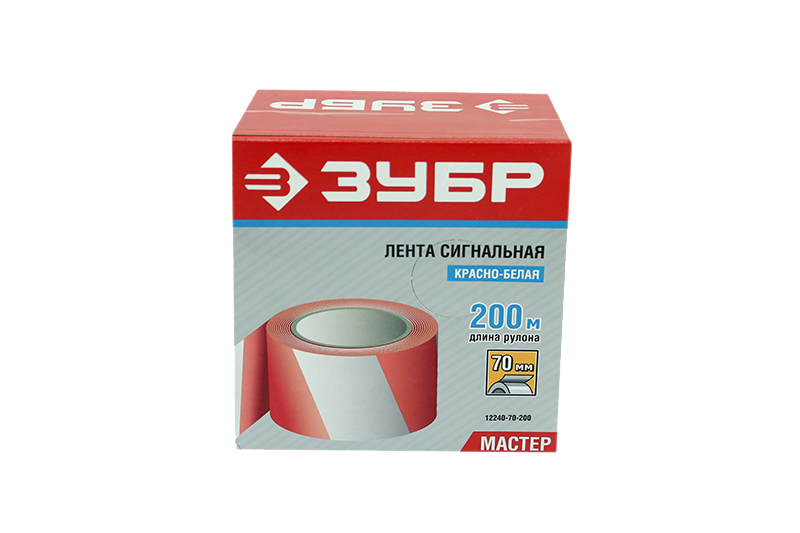Лента сигнальная МАСТЕР 70ммх200м красно-белая фотография №1