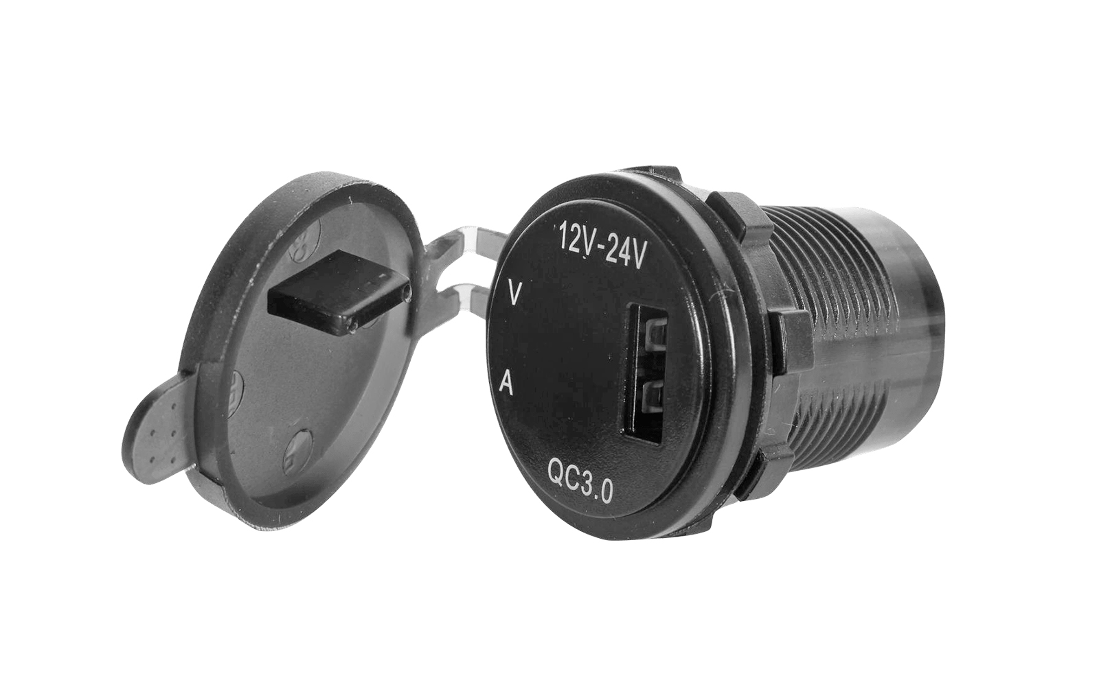 Гнездо прикуривателя с гайкой 12-24В с USB 3.0А фотография №2