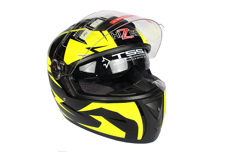 Шлем мото HIZER B561#1 Black/yellow S фотография №1
