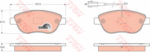 Колодки тормозные TRW GDB1655 фотография №1