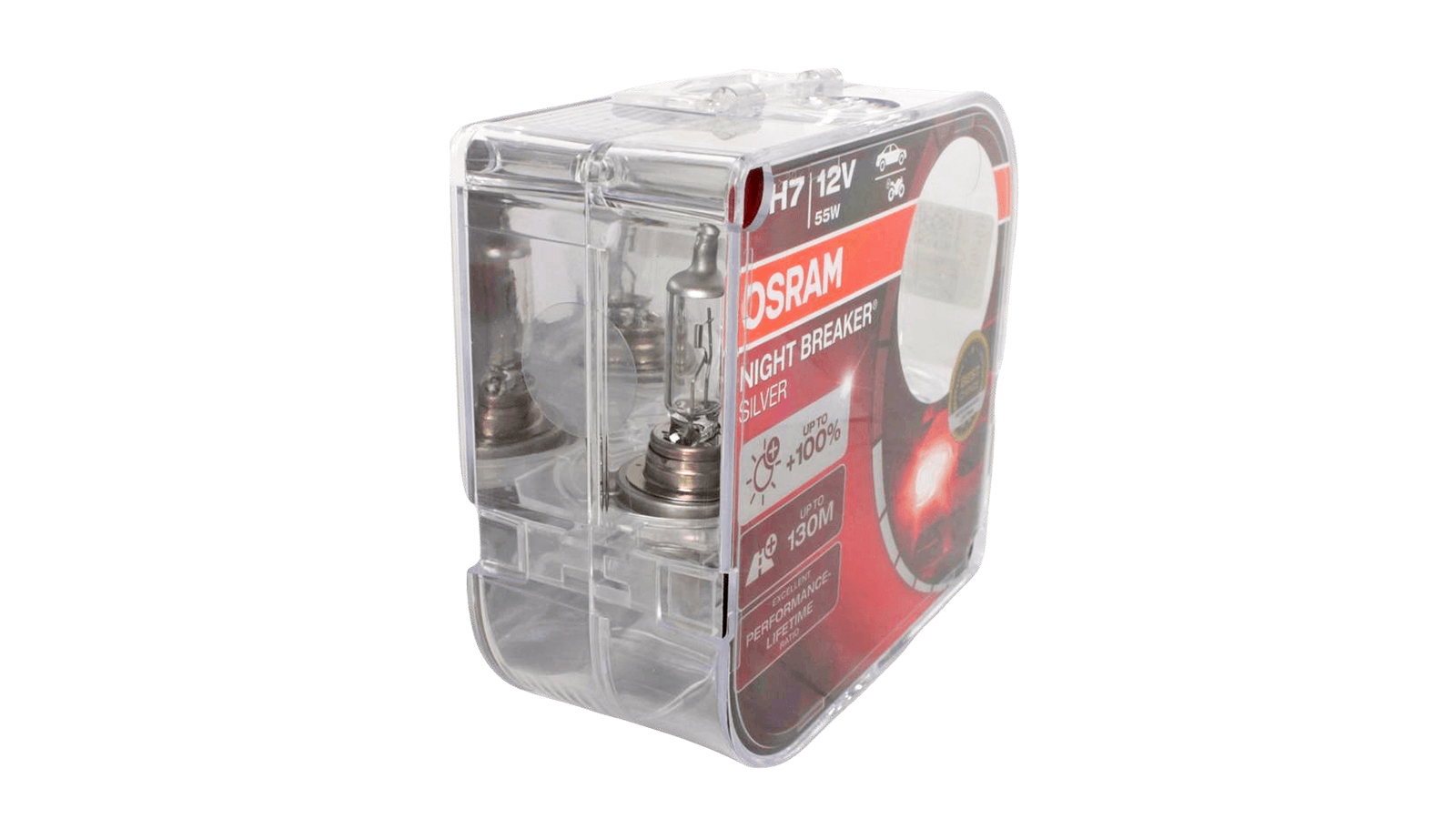 Лампа 12Vx55W H7 +100% OSRAM NIGHT BREAKER SILVER 2 штуки комплект фотография №3