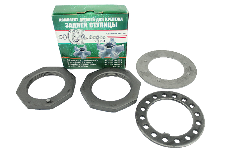 Гайка КАМАЗ ступицы задней 4 предмета комплект фотография №1