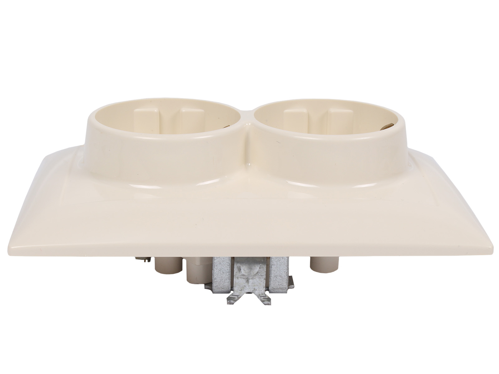 Розетка Селена двойная с заземлением слоновая кость РС16-372 фотография №2 Розетка Селена двойная с заземлением слоновая кость РС16-372 фотография №2