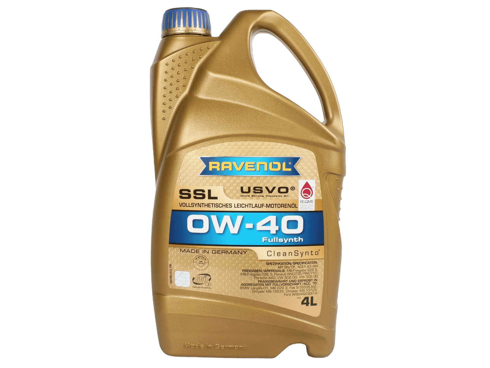 Масло моторное RAVENOL SSL 0W40 4л фотография №1