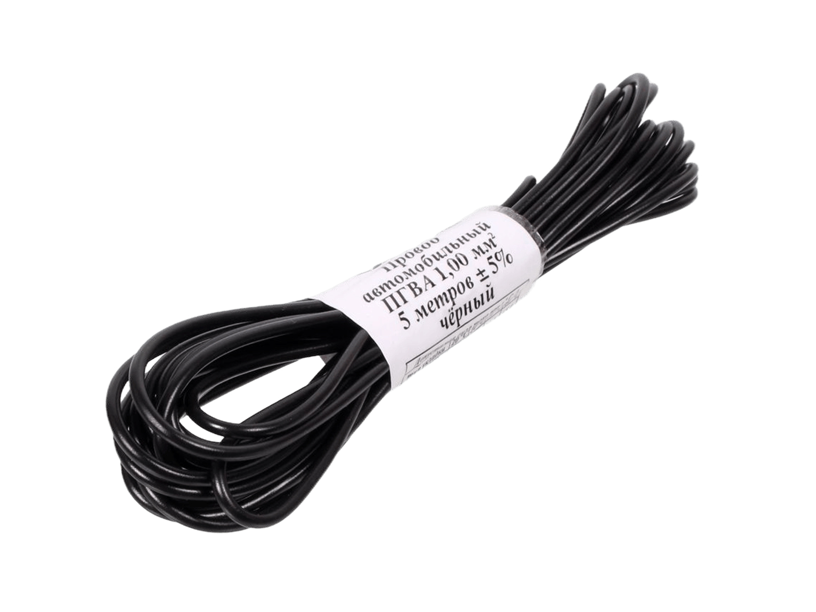 Провод автомобильный монтажный ПГВА 5м S-1.00мм черный фотография №1