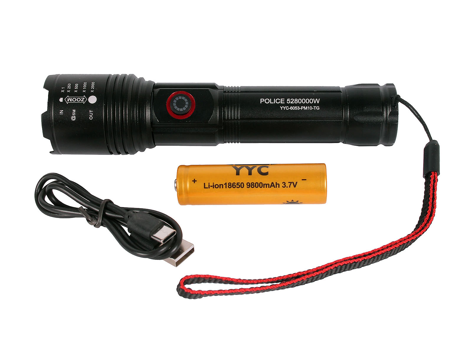 Фонарь ручной АКБ USB YYC-6053-PM10-TG фотография №1