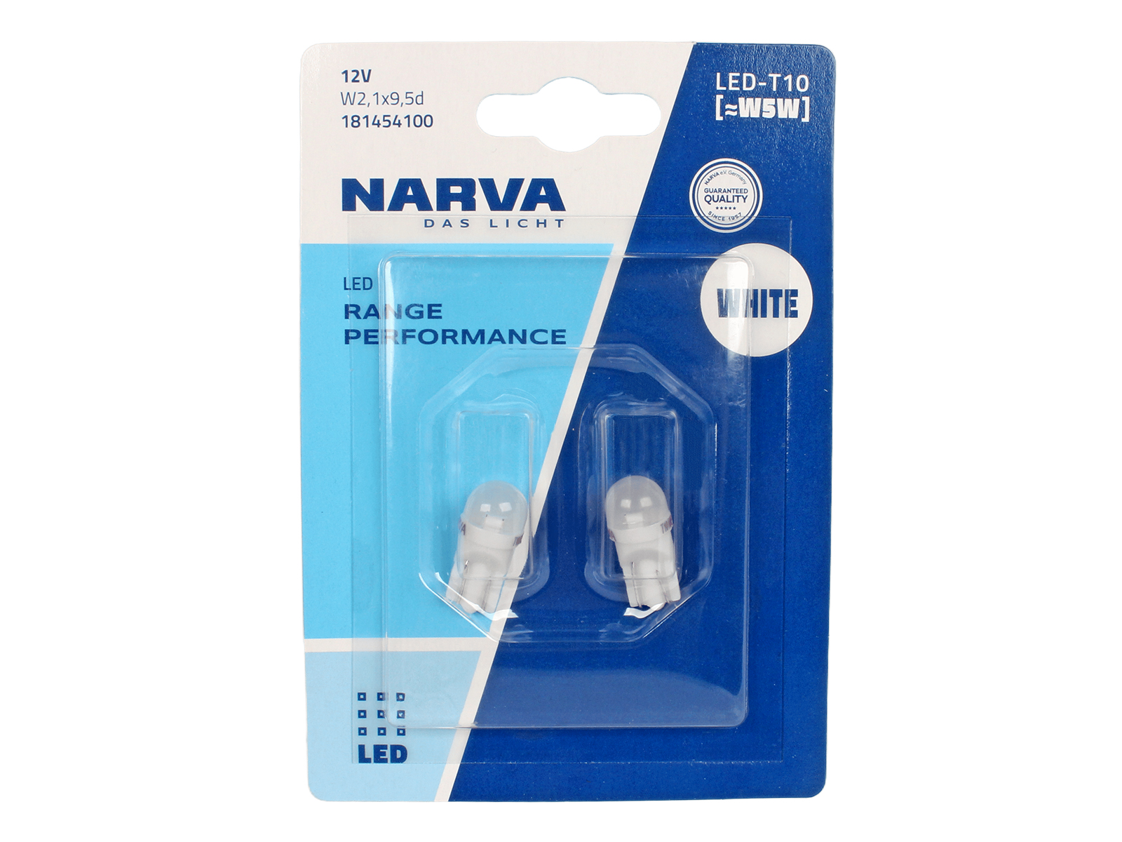 Лампа диодная 12V W5W W2.1х9.5d комплект NARVA 18145-02B фотография №1