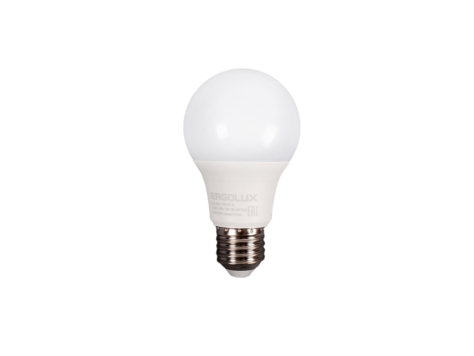 Лампа светодиодная Ergolux LED-A60-12W-E27-3K ЛОН фотография №1