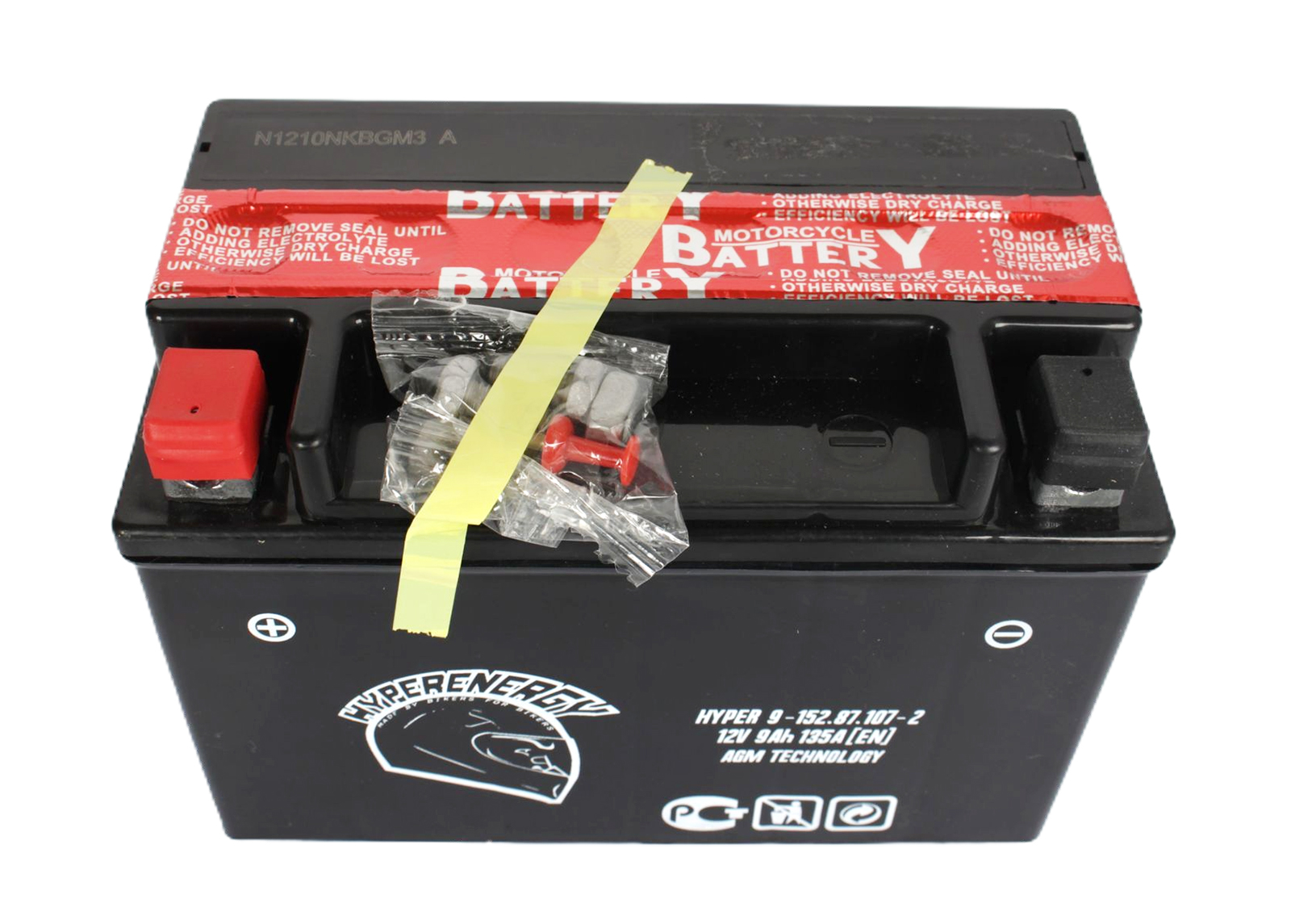 Мотоаккумулятор Hyperlook 12V 9Ah 135A YTX9 BS фотография №2