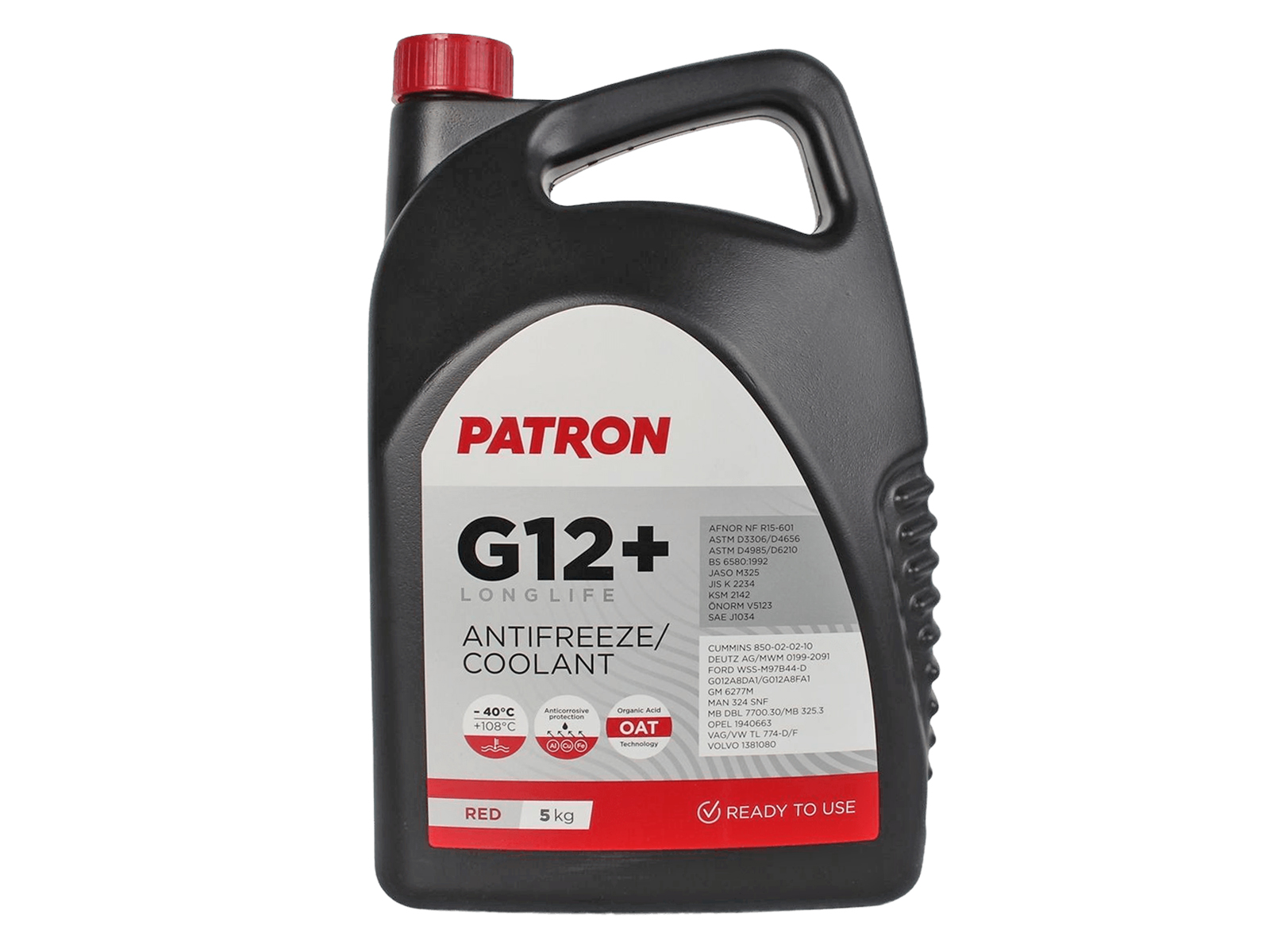 Антифриз G12+ красный готовый 5л PATRON PCF2005 фотография №1