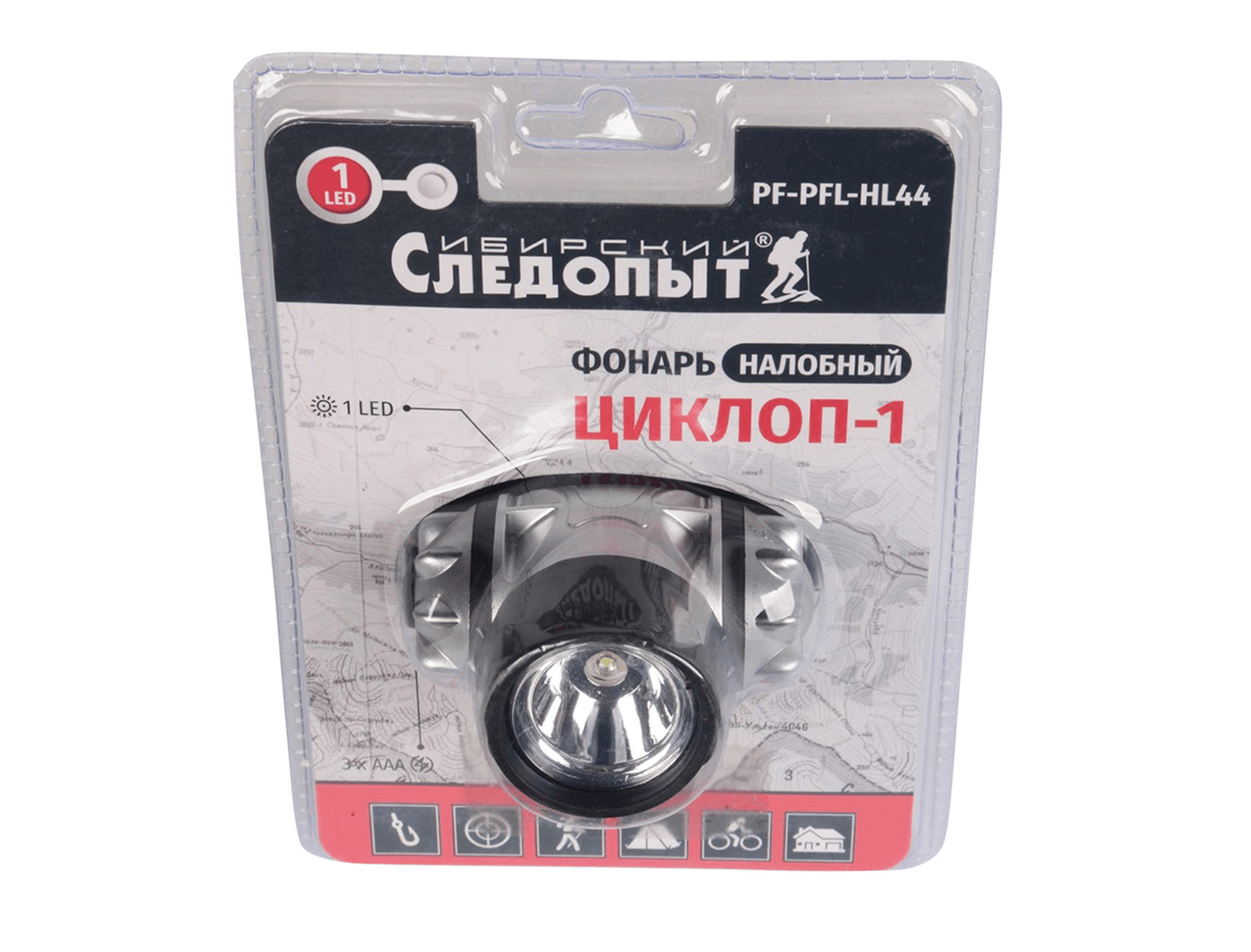 Фонарь налобный Следопыт-Циклоп 1,1 LED 3хААА/120 фотография №1