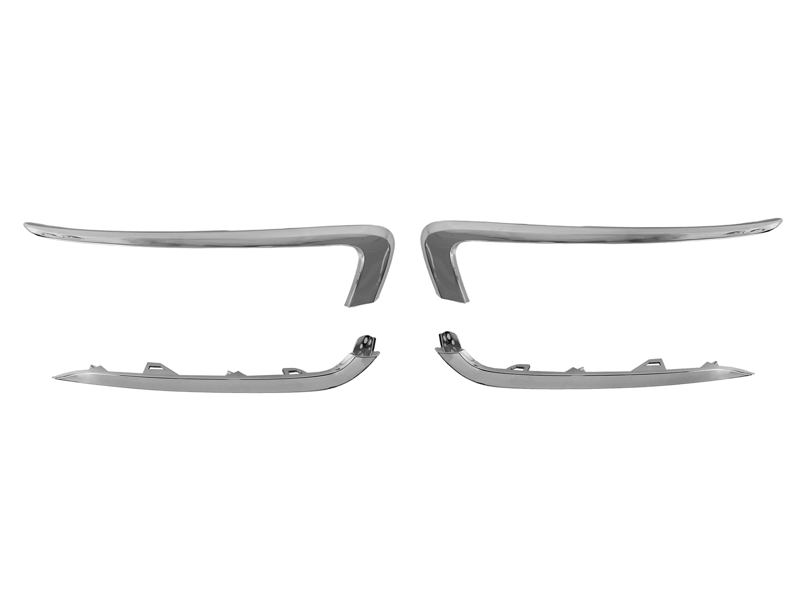 Молдинг ВАЗ-2190 FL переднего бампера комплект хром фотография №1