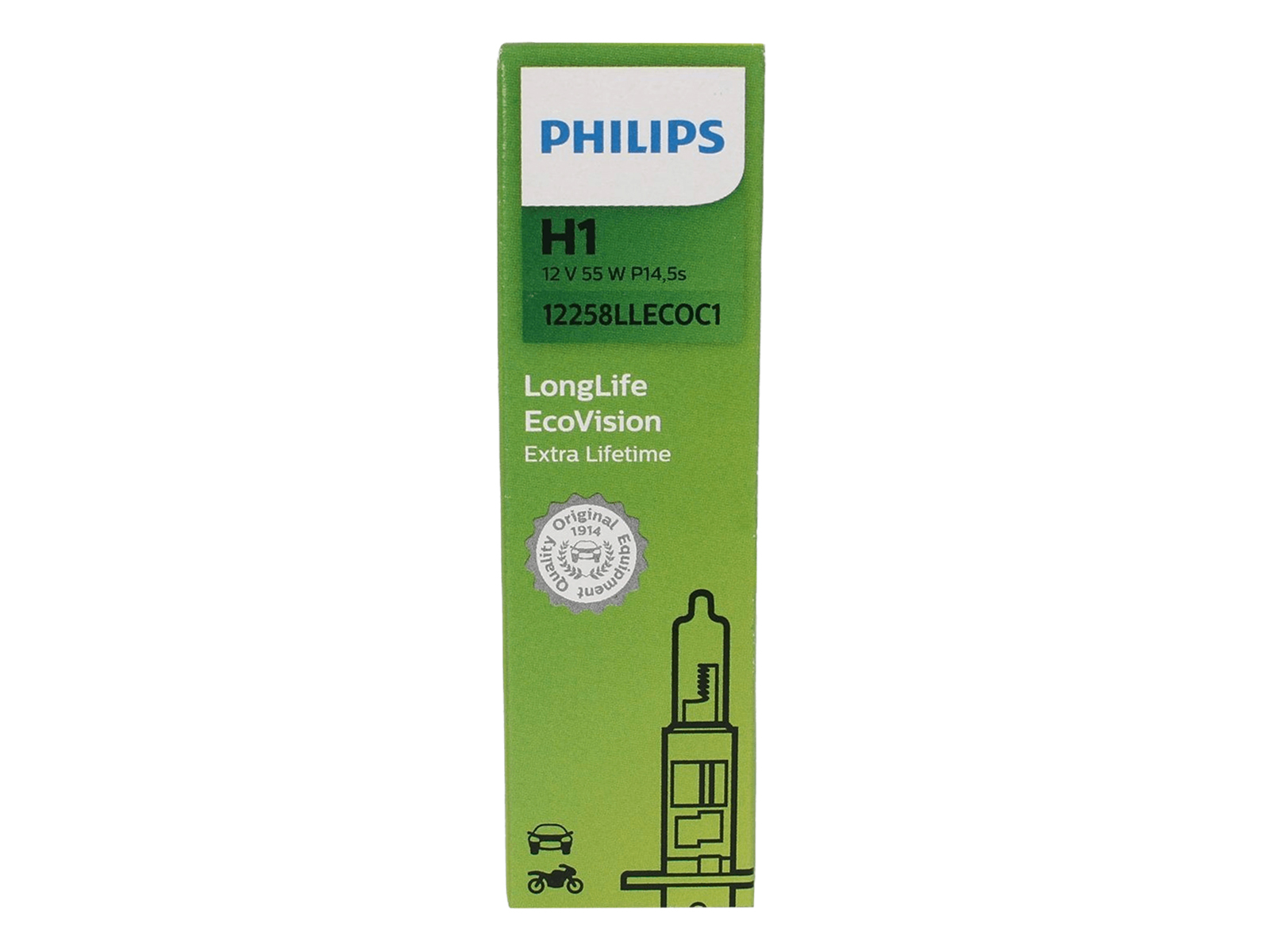 Лампа 12Vx55W H1 PHILIPS LONG LIFE ECO VISION 1 штука фотография №4