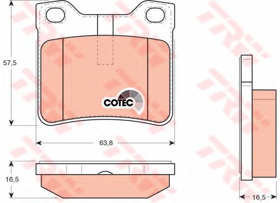 Колодки тормозные TRW GDB1276 PEUGEOT 406 1.8-2.1 96 фотография №1