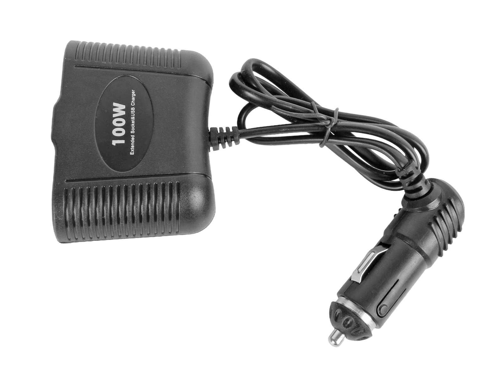 Разветвитель 2 гнезда 1 USB с подсветкой, с проводом черный фотография №1