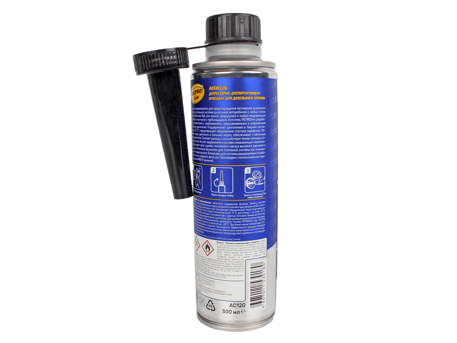 Присадка АСТРОХИМ дизельное топливо антигель АС-120 300мл фотография №3