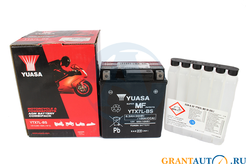 Мотоаккумулятор YUASA YTX7L-BS фотография №1