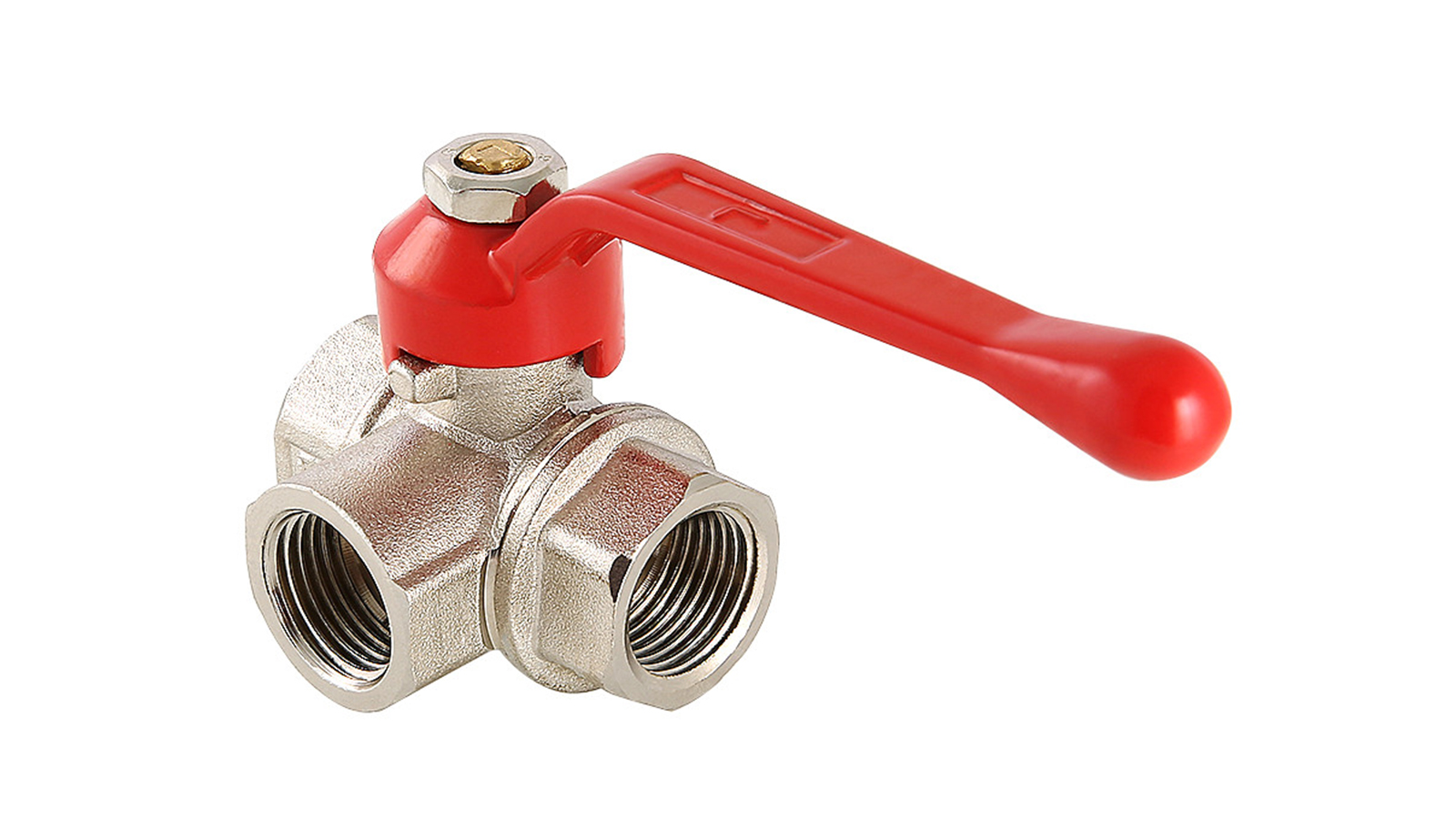 Кран шаровый 1/2 Valtec трехходовой вн-вн-вн тип L фотография №1