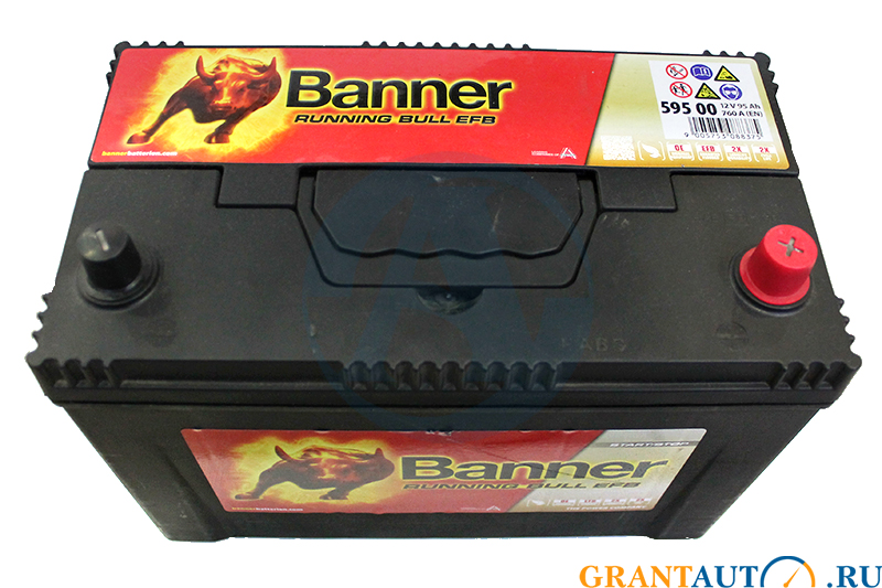Аккумуляторная батарея BANNER Running Bull EFB 6СТ95 обратная фотография №2