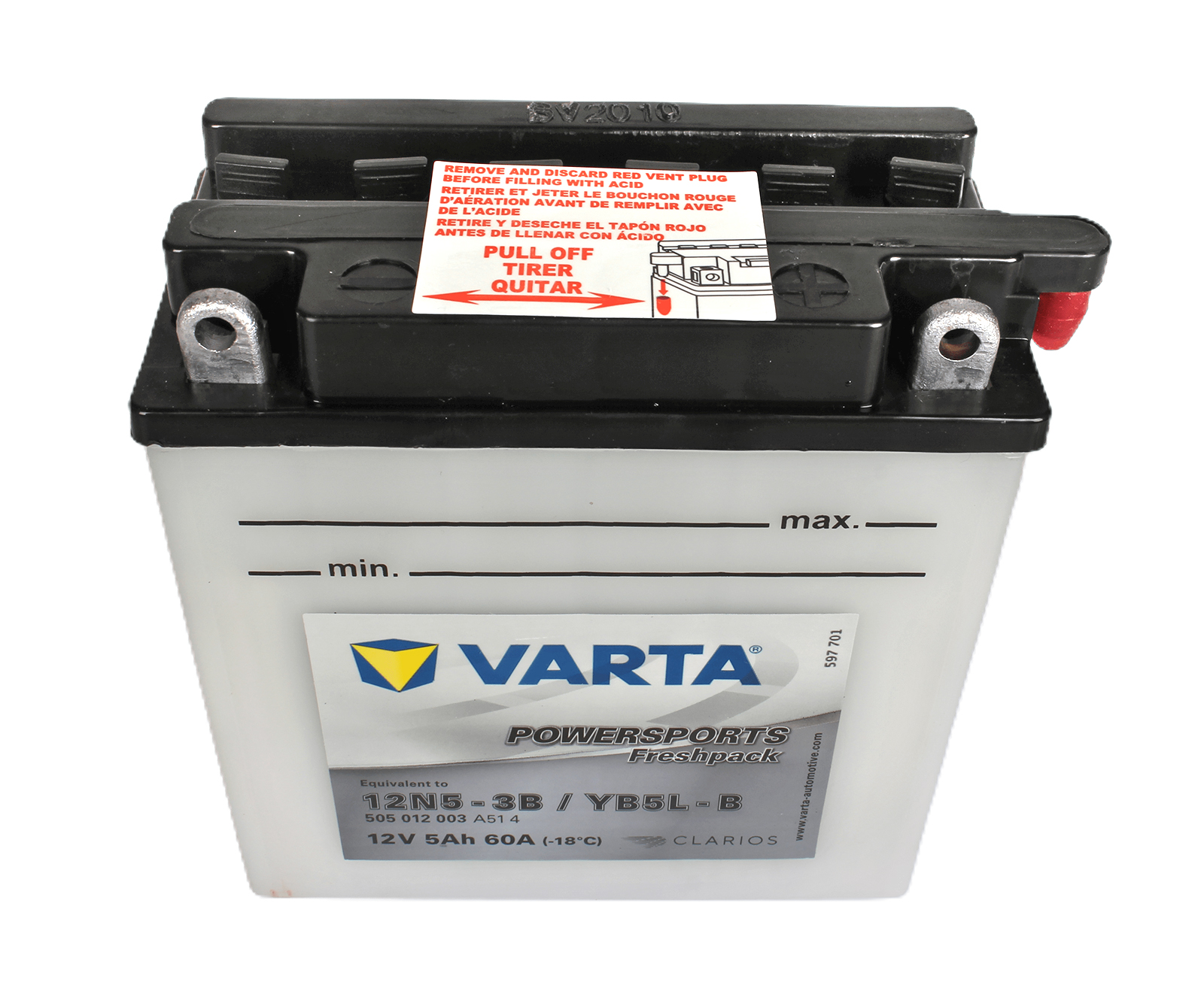 Аккумуляторная батарея VARTA белая YB5L-B 6СТ5 505 012 003 фотография №2