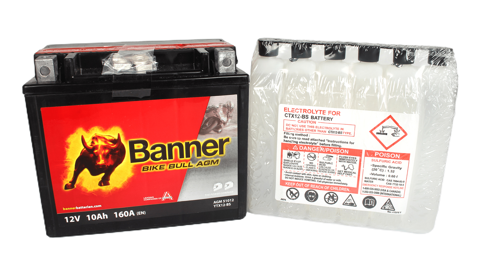 Аккумуляторная батарея BANNER Bike Bull YTX12-BS 510 012 009 фотография №1