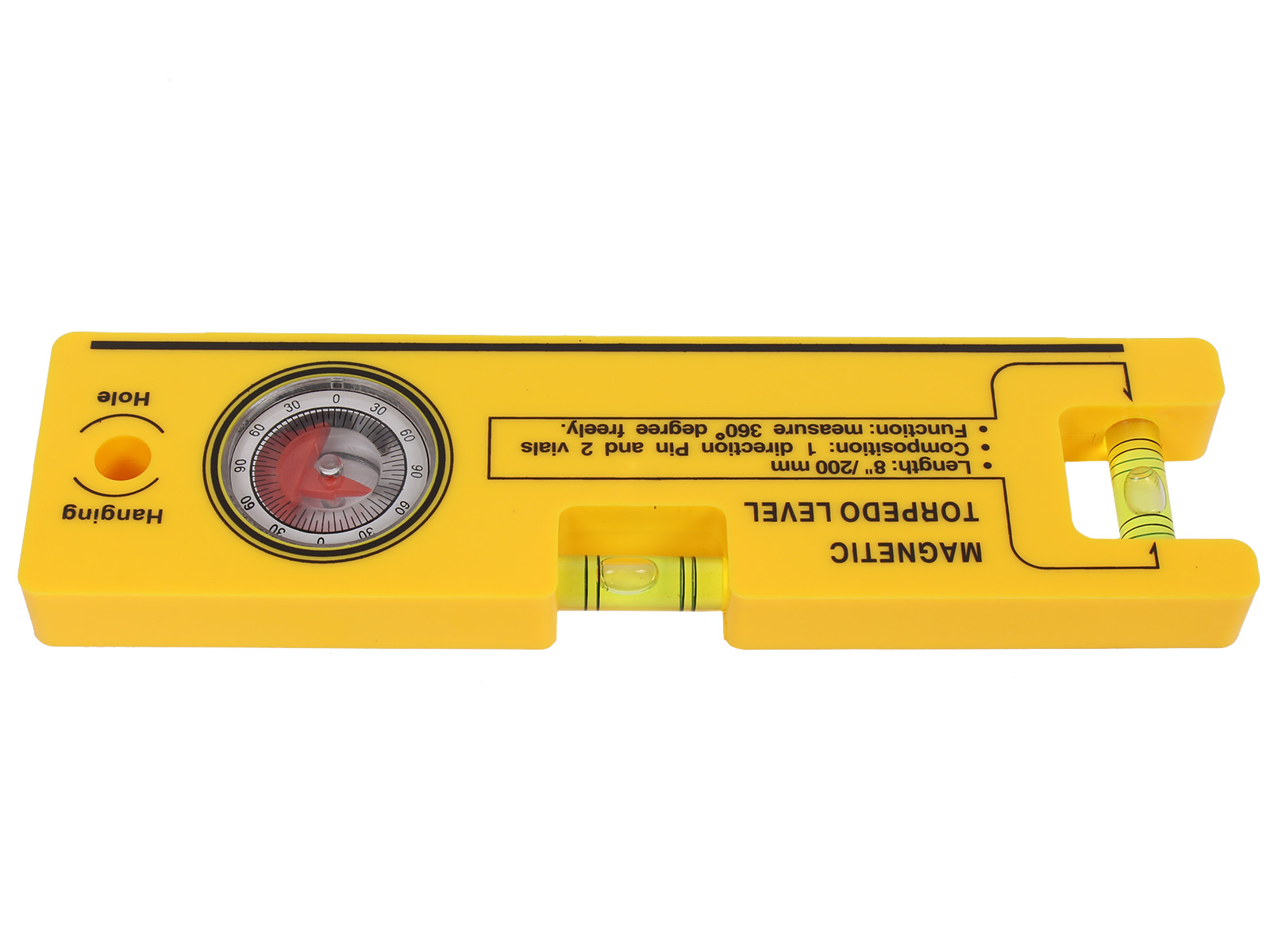 Уровень FIT пластиковый с угломером 200мм фотография №3