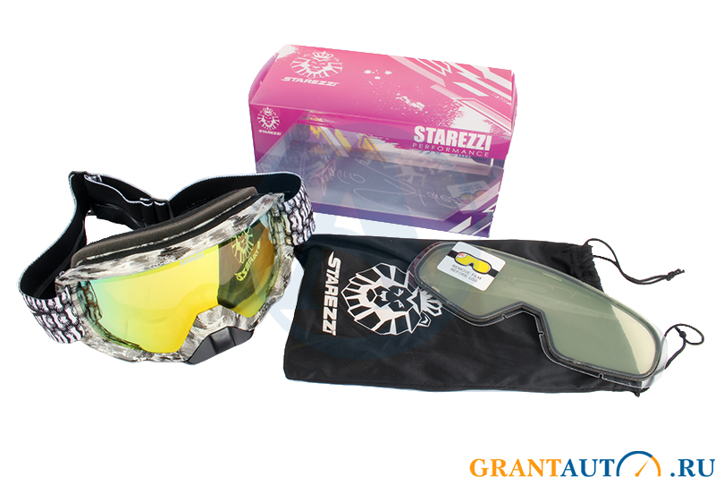Очки кроссовые STAREZZI GOGGLES SHOW WHITE BLACK 186-905 фотография №1