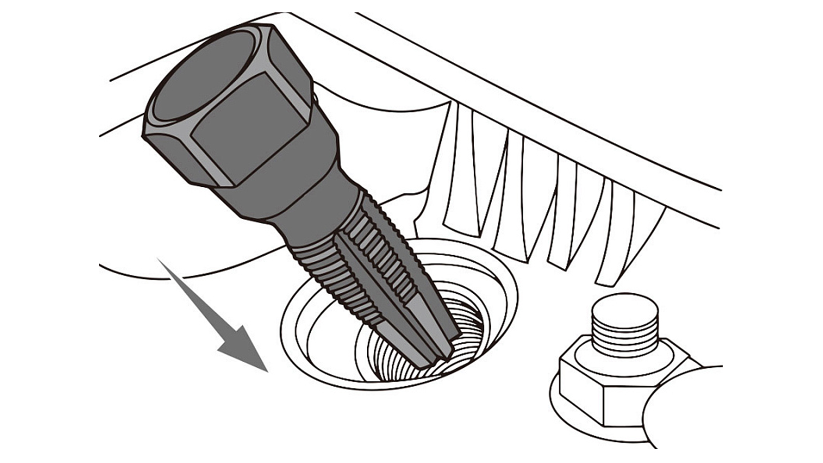 Набор для восстановления резьбы свечного отверстия THORVIK М12х1.25 5 предметов фотография №4