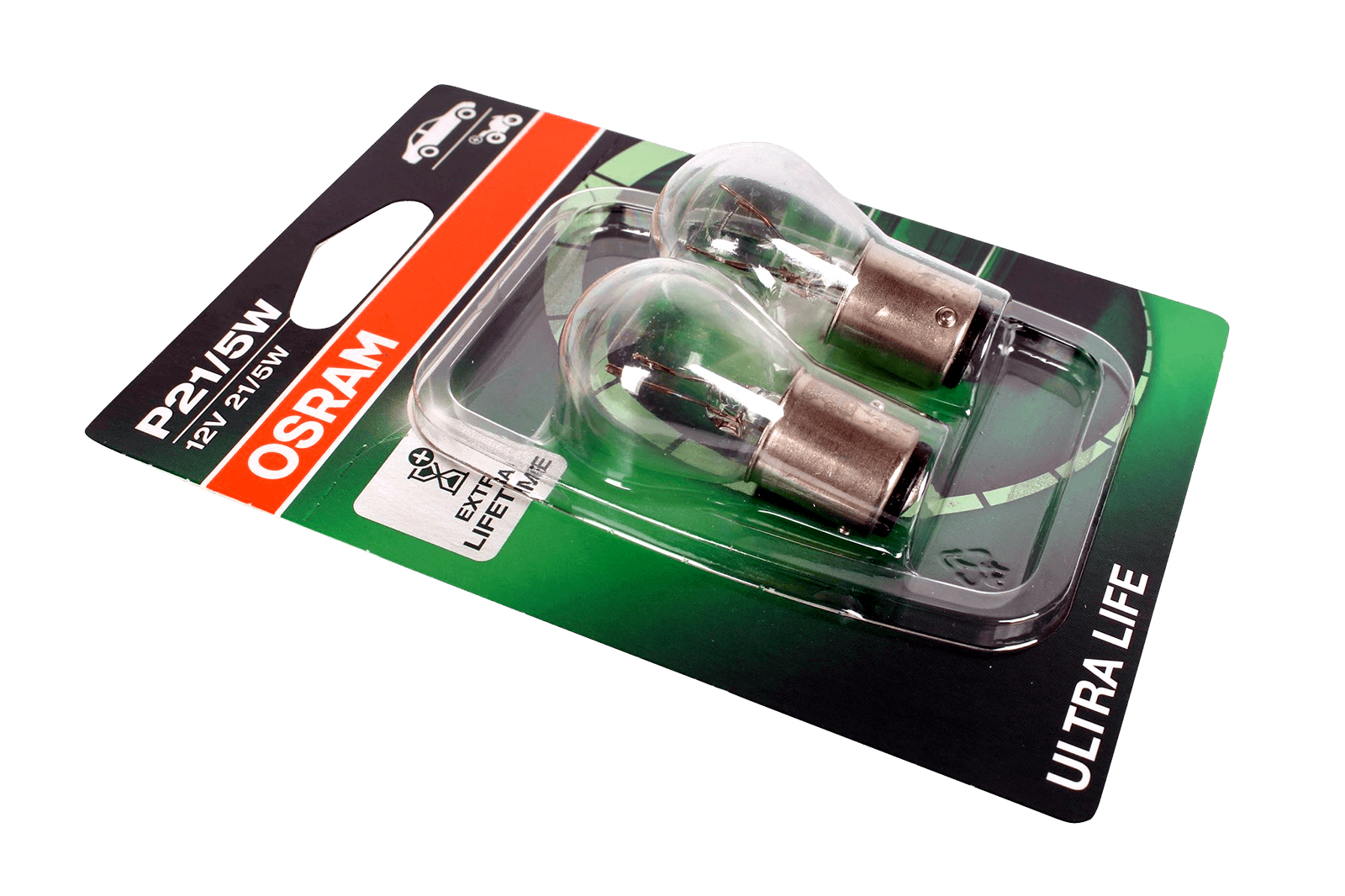 Лампа 12V P21/5W OSRAM ULTRA LIFE 2 штуки комплект блистер O-7528ULT 2бл фотография №2