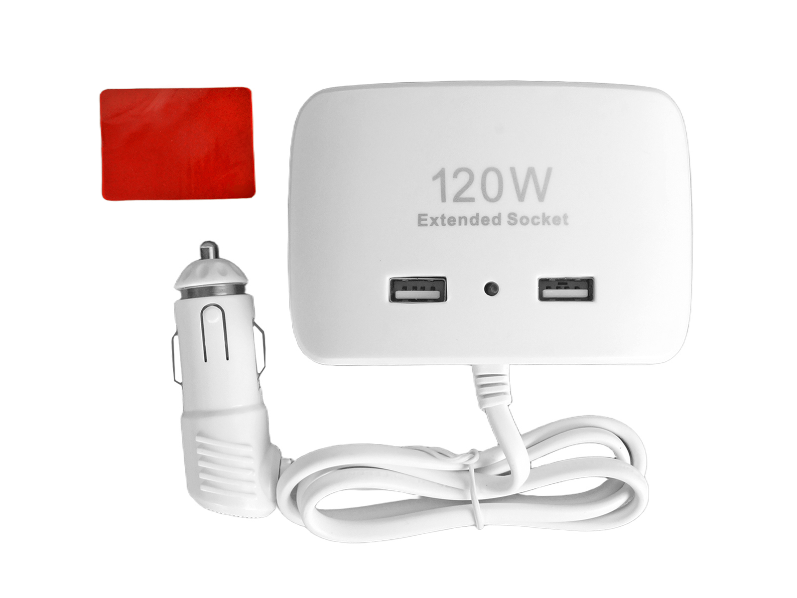 Разветвитель 3 гнезда 2 USB с проводом 120W белый фотография №4