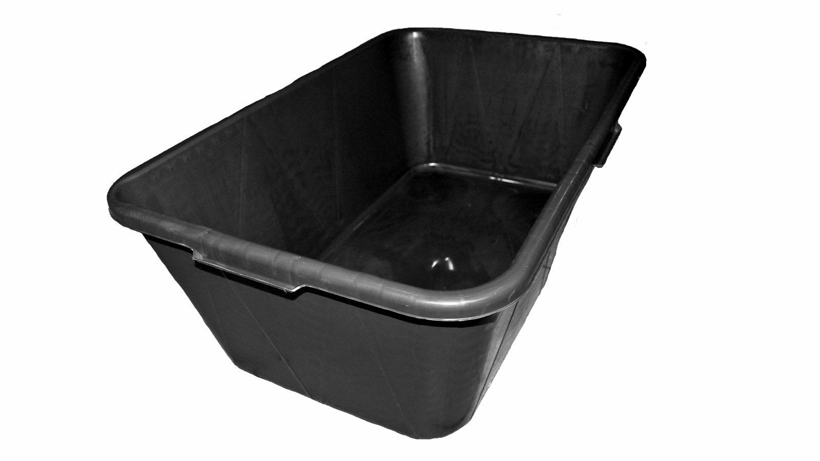 Таз строительный 120л пластик черный прямоугольный фотография №2