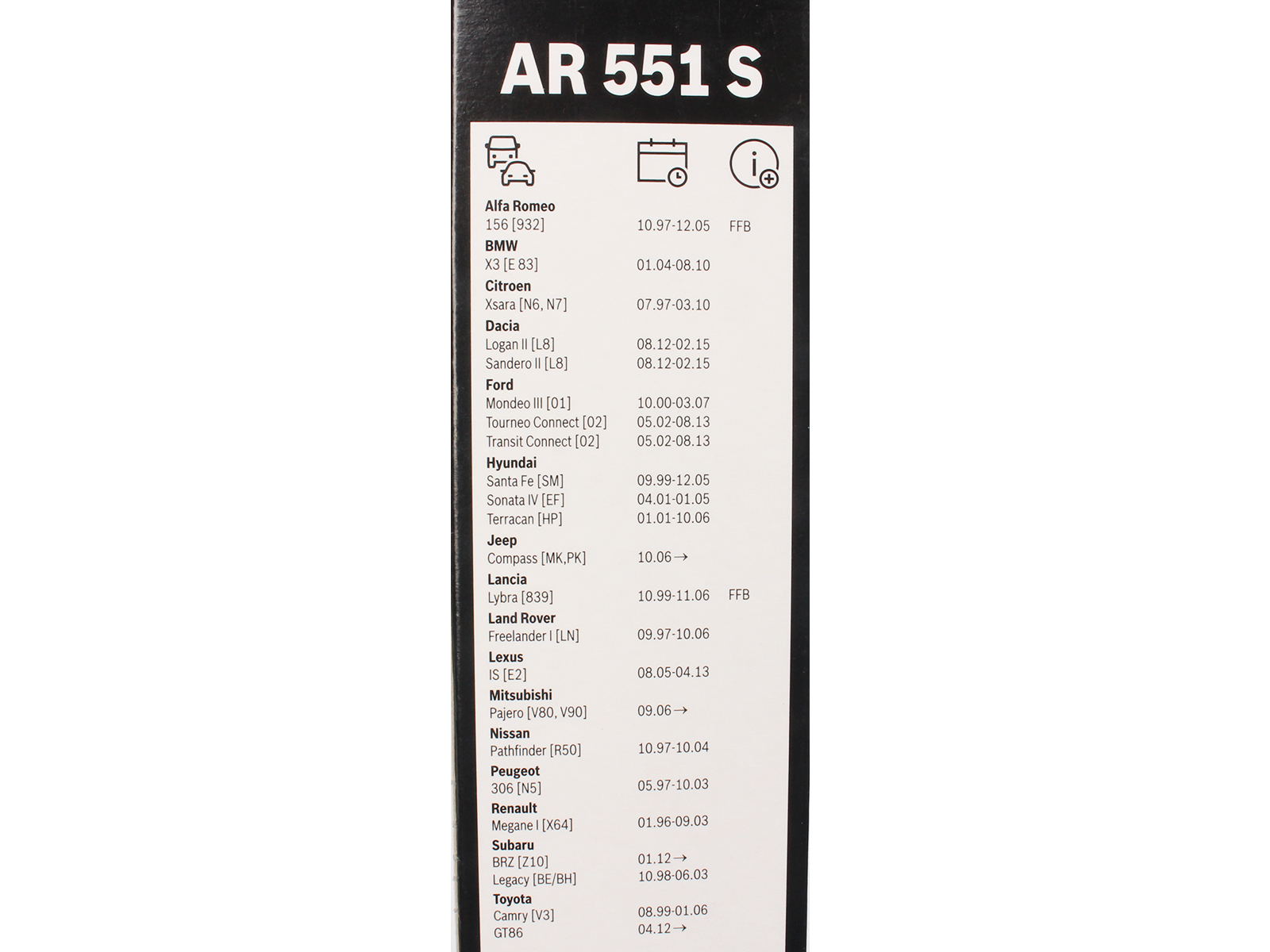 Щетка стеклоочистителя BOSCH комплект 3397118905 AR551S фотография №5