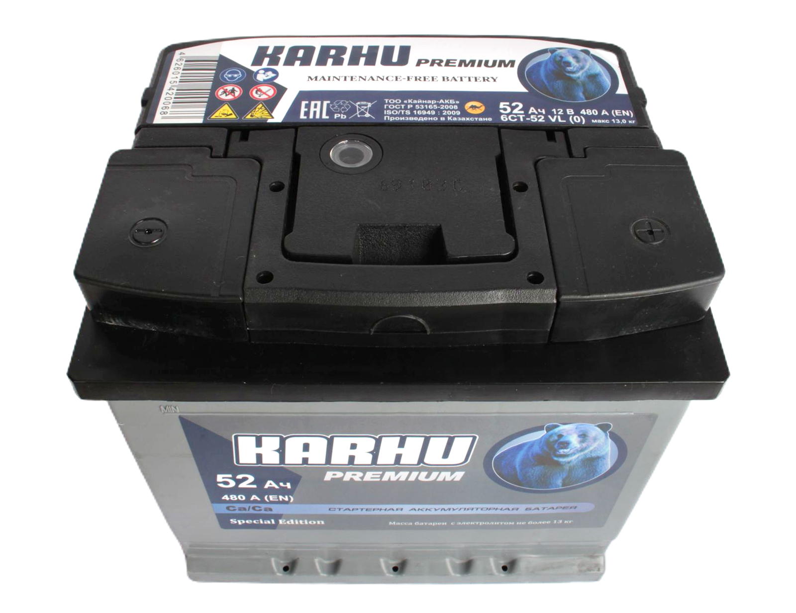 Аккумуляторная батарея KARHU Premium 6СТ52 обратная фотография №2