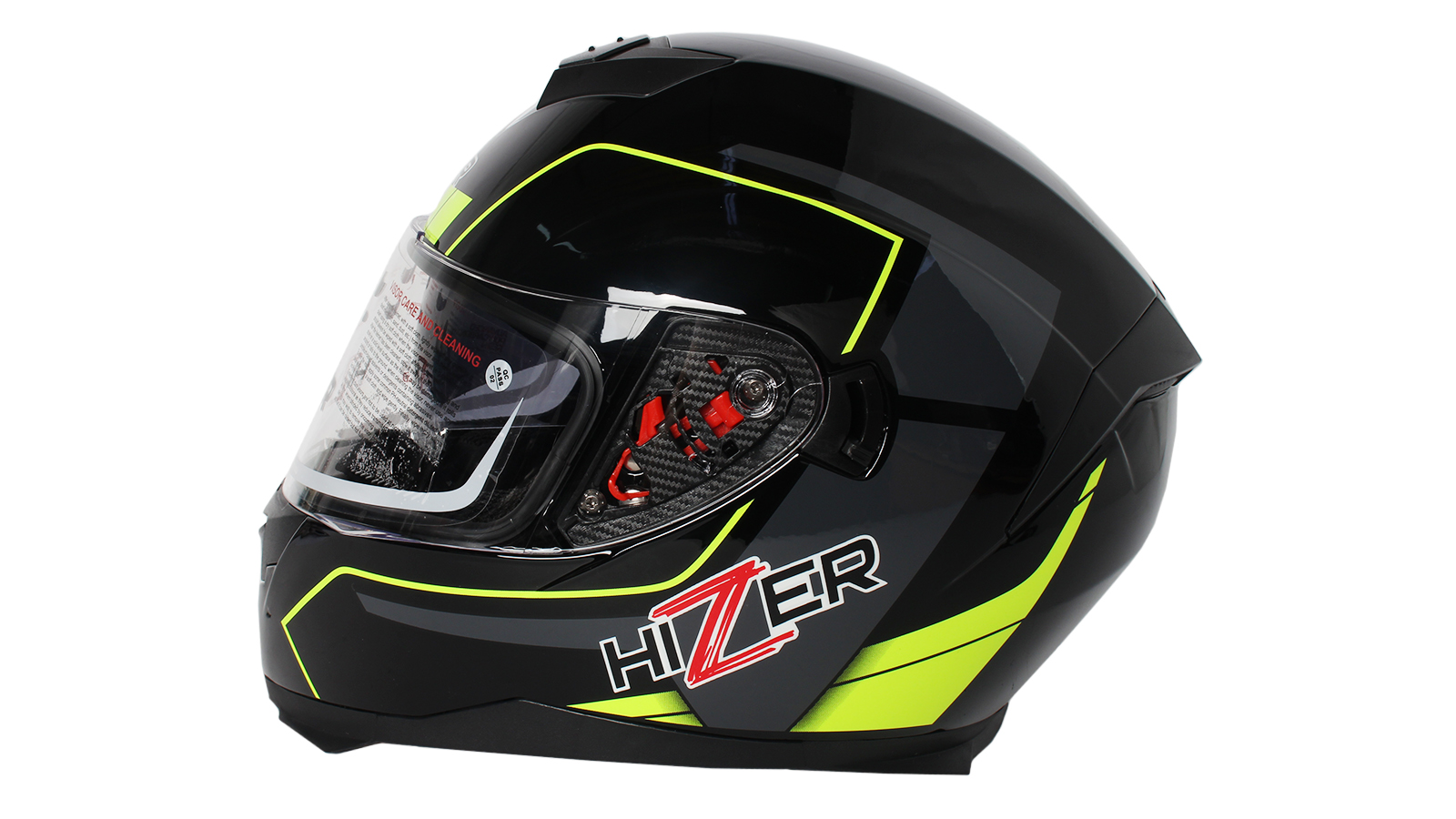 Шлем мото интеграл HIZER J5318 #1 black/yelow XL фотография №2
