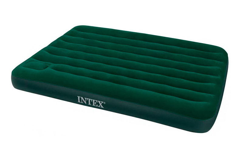 Надувной матрас Intex Downy Bed 152х203х22см со встроенным ножным насосом фотография №1