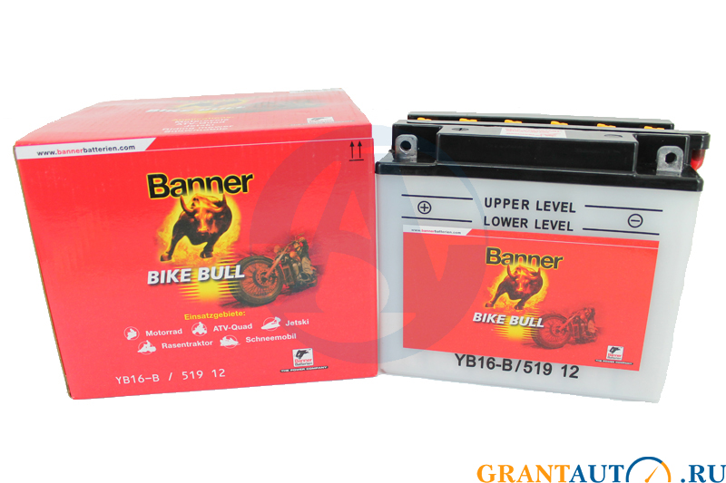 Аккумуляторная батарея BANNER Bike Bull YB16-B 519 012 019 6СТ19 фотография №1