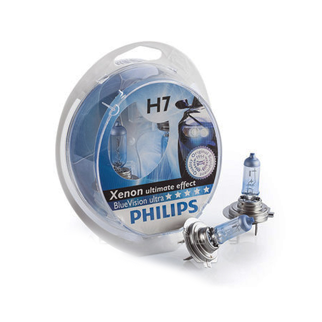 Набор ламп 12Vx55W H7 PHILIPS BLUE VISION ULTRA P-12972 BVU2 фотография №1