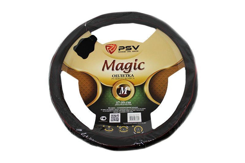 Оплетка на руль PSV MAGIC Fiber черн-красный М фотография №1