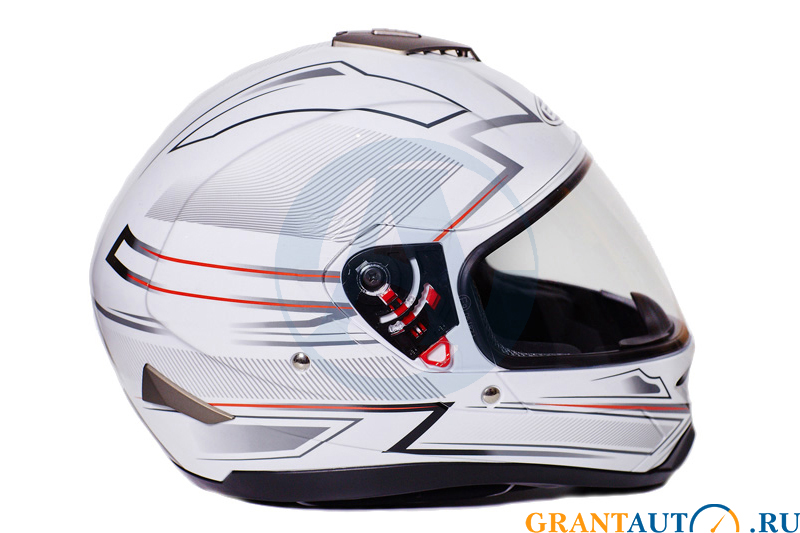 Шлем интеграл GSB G-342 (с солнцезащитными очками) WHITE LINEбелый/серый L фотография №1