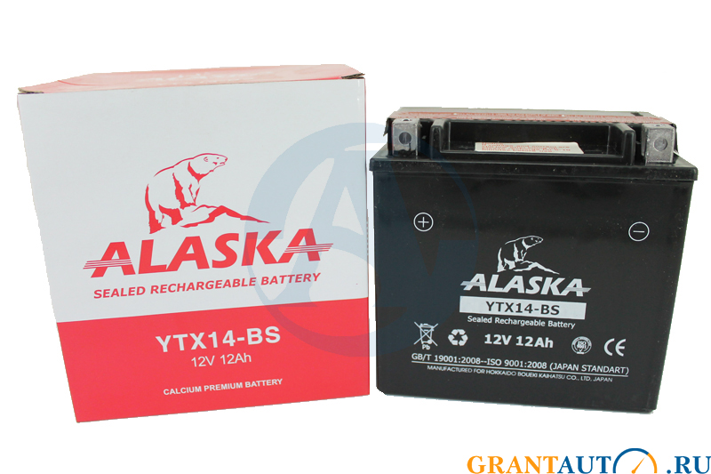 Аккумуляторная батарея ALASKA YTX14-BS 6СТ12 agm фотография №1