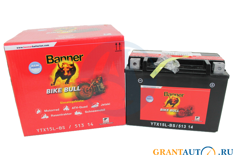 Аккумуляторная батарея BANNER Bike Bull YTX15L-BS 51314 agm фотография №1