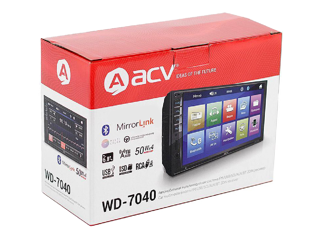 Автомагнитола ACV WD-7040 2 DIN USB-ресивер фотография №4