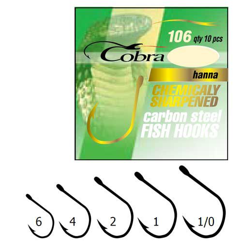 Крючки Cobra HANNA серия 106NSB размер 001 10 штук фотография №1